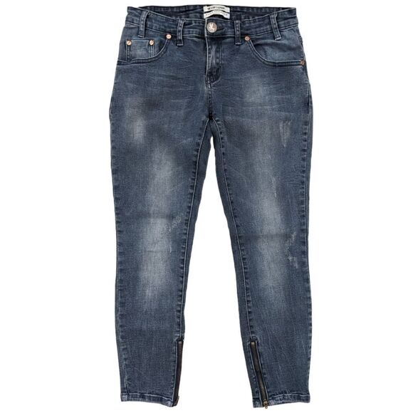 OneTeaspoon Women's Ankle Zip Low Rise Skinny Fit Jeans Dark Wash Blue Size 27 - Picture 1 of 7